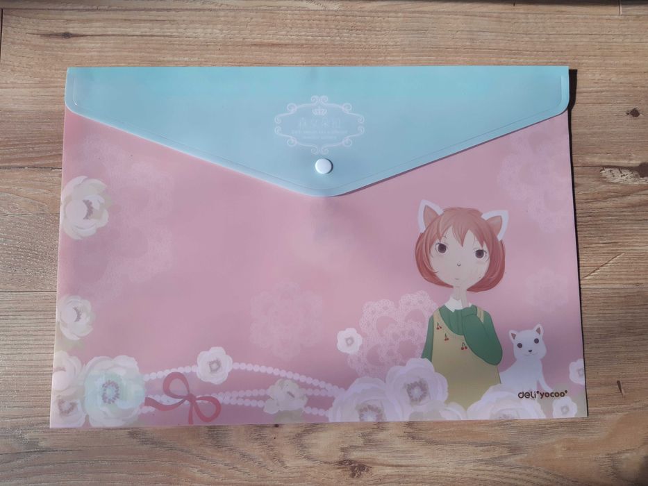 2 x pastelowa teczka plastikowa A4 z zatrzaskiem