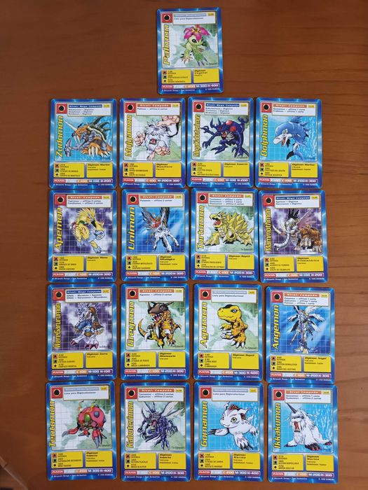 Cartas antigas Digimon da Bandai 1999