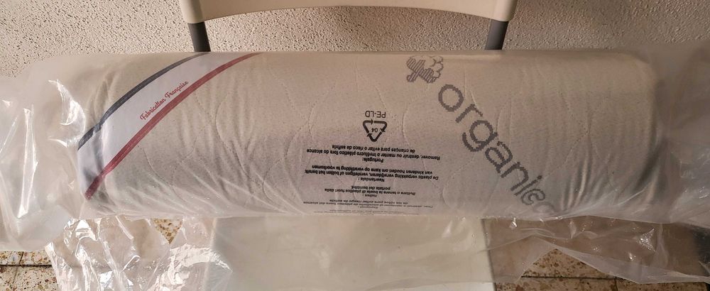 Colchão de bebé P'tit Lit  70x140 cm, Branco, Algodão Biológico, Novo