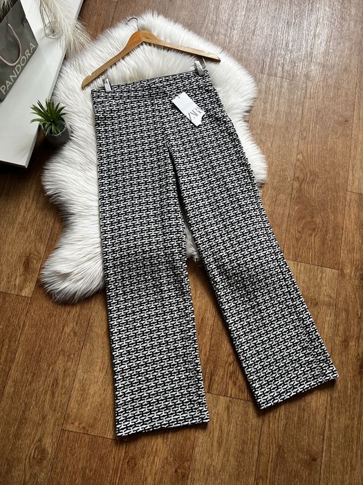 Zara нові штани брюки кльош клеш трикотажні тягнуться