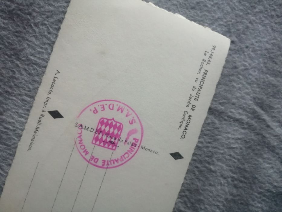 Postal fotografia muito antigo do Mónaco