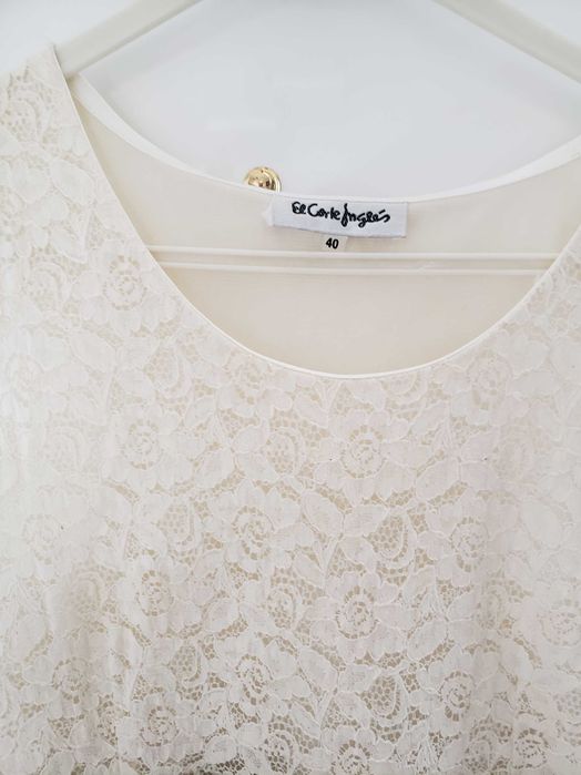 Vestido Creme de Renda - El Corte Ingles