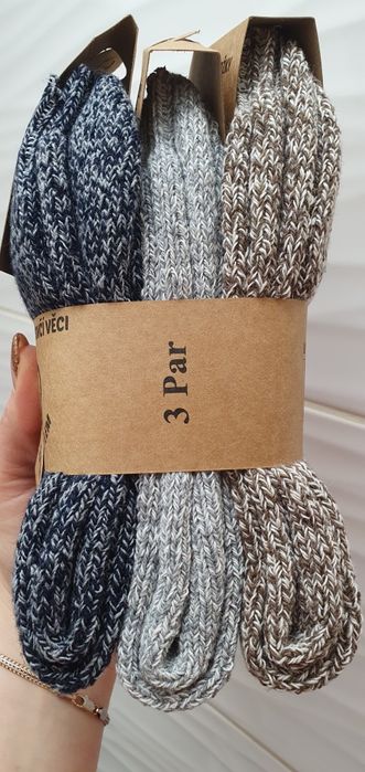 Grube wełniane skarpety wełniane 95% wełna komplet