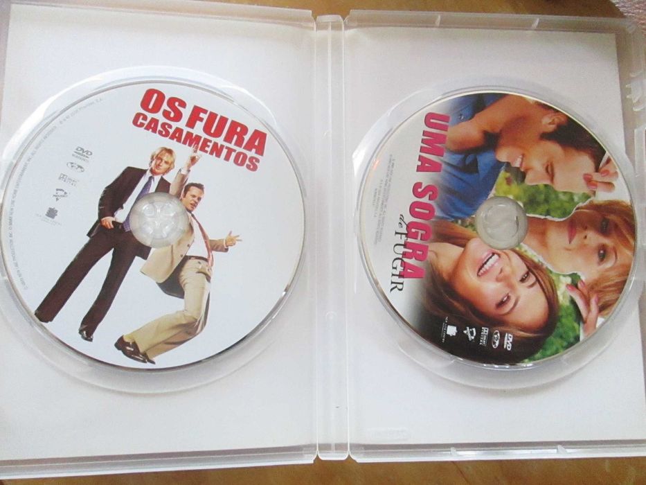 DVD com os filmes Os Fura-Casamentos e Uma Sogra de Fugir