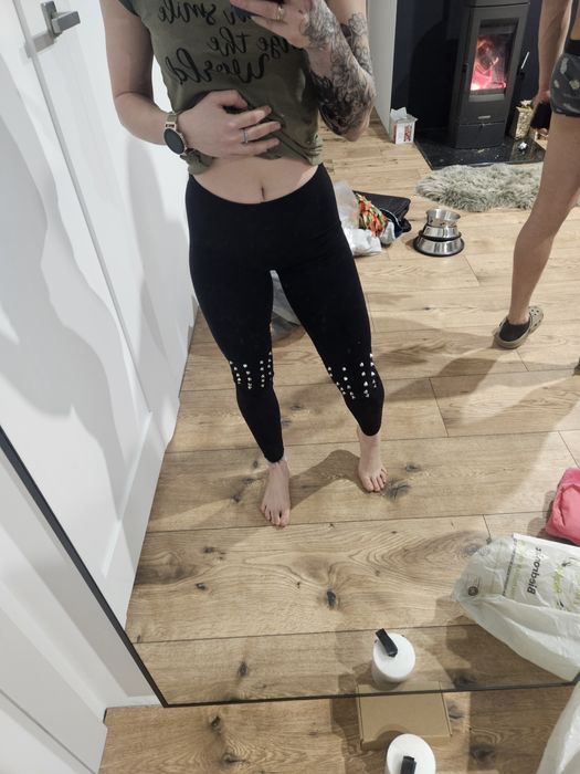Legginsy czarne z ćwiekami