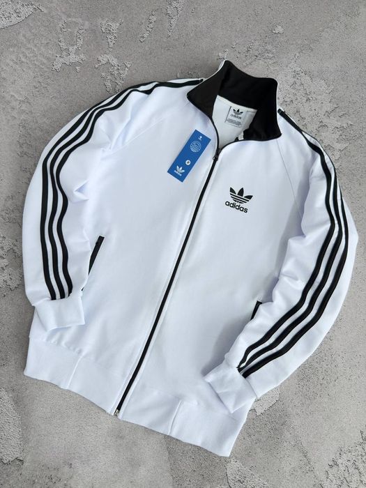 Кофта на змійці / Олімпійка Adidas. Преміум якість. Зіпка Адідас біла
