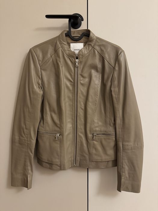 Mango S kurtka skorzana stan idealny bezowa