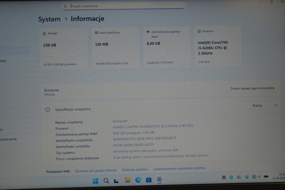 ASUS P2530U | i5-6200u | 8gb Ram | 256gb SSD | BAT3H | Win11