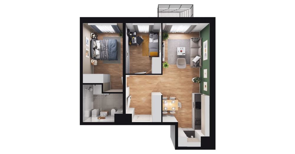 3-pokojowe mieszkanie 56m2 + balkon