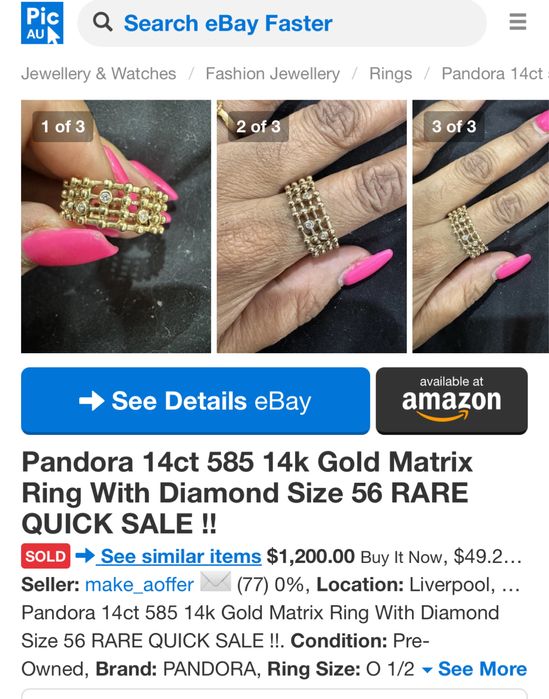 Pandora новий набір прикрас золото 585 діаманти