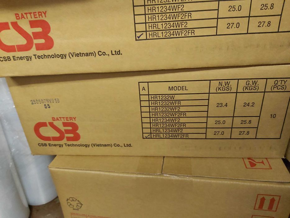 HRL 1234 Nowy Akumulator bateria CSB 12V 9Ah  UPS  FV 2 lata gwarancji