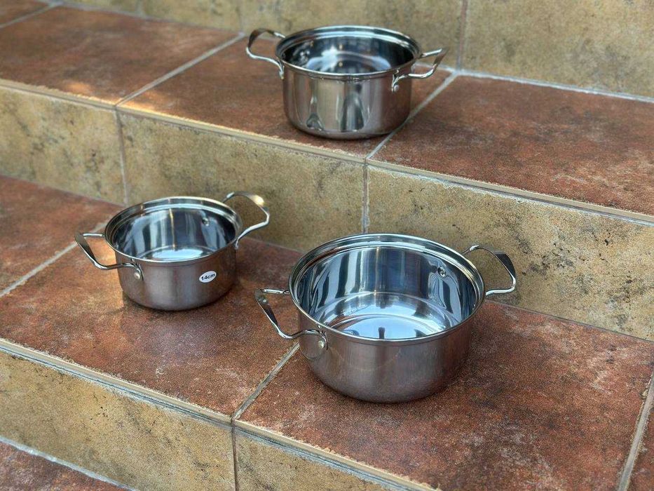 ‼️ Набор каструль 3шт. Набор посуды. Набір посуду каструль з кришками