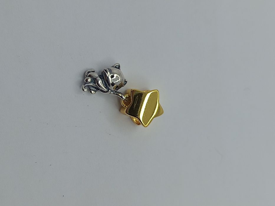 Nowy charms kotek z gwiazdką - srebro 925