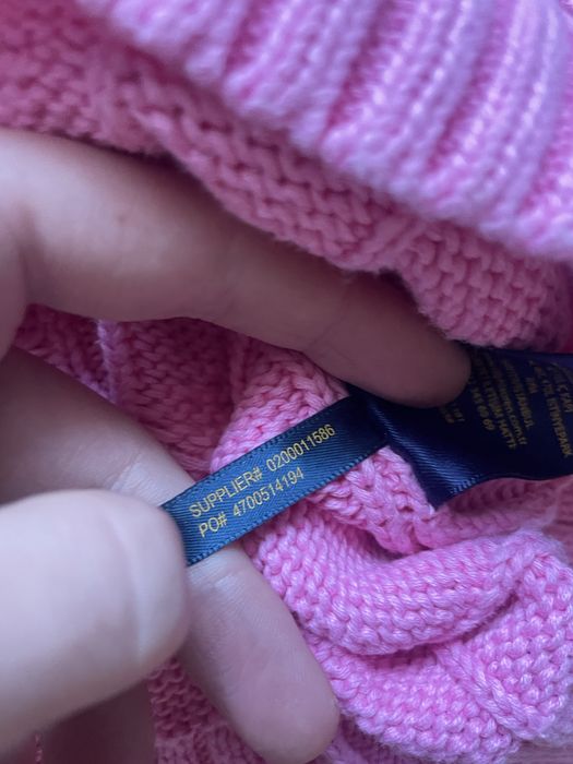 Polo Ralph Lauren sweter damski M różowy różowy warkocz Cable Knit 100% bawełna