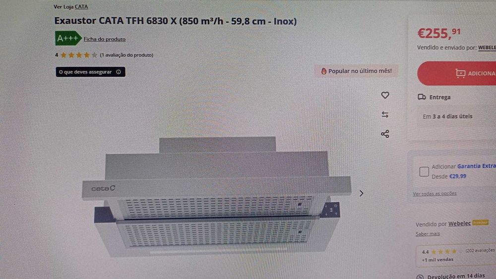 Exaustor CATA TFH 6830 X (850 m³/h - 59,8 cm - Inox)