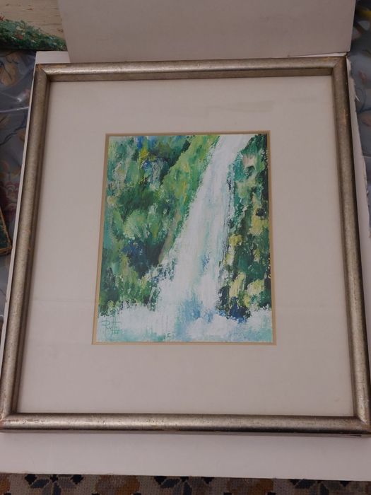 Ruth varela de Sousa aguarela com moldura pintura quadro