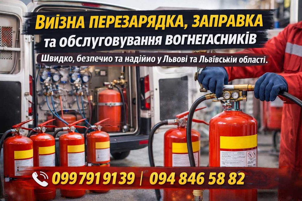 Перезарядка, заправка та обслуговування вогнегасників в Львові і обл.