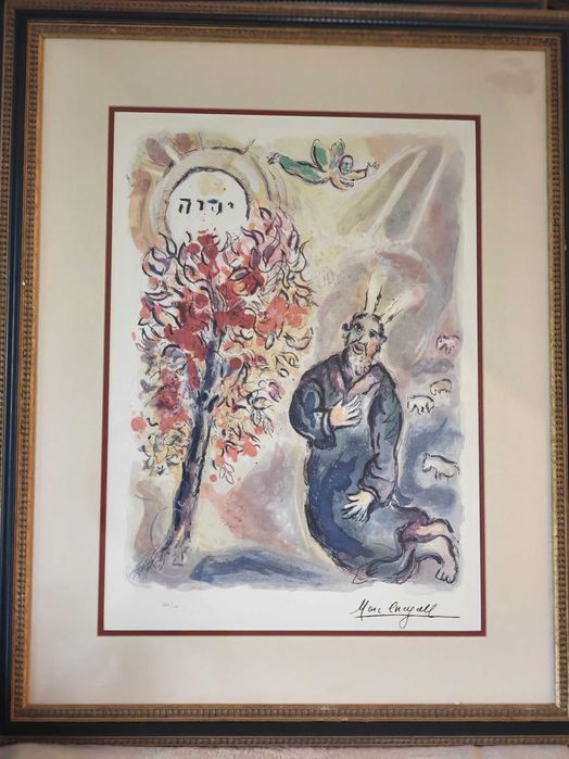 Marc Chagall Mojzesz i Gorejacy krzew sygn. limitowana litografia