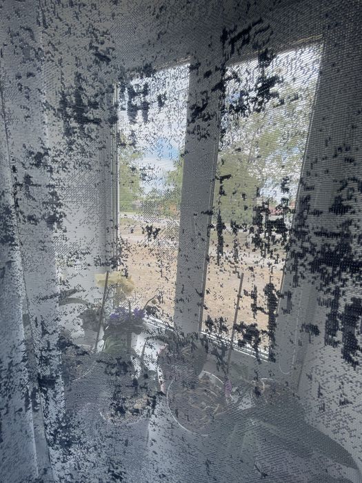 Тюль сіро синього кольору