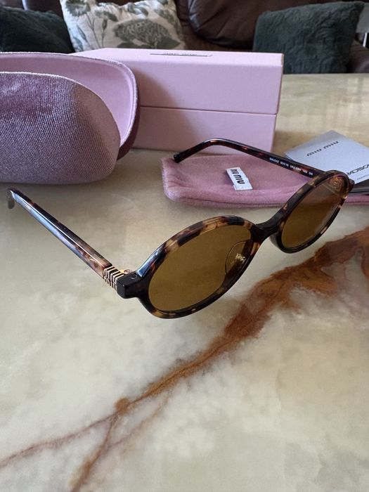 Okulary Miu Miu brazowe