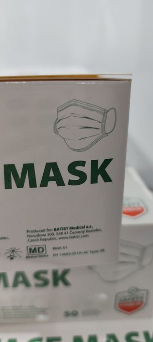 Maseczki ochronne medyczne 50sztuk chirurgiczne