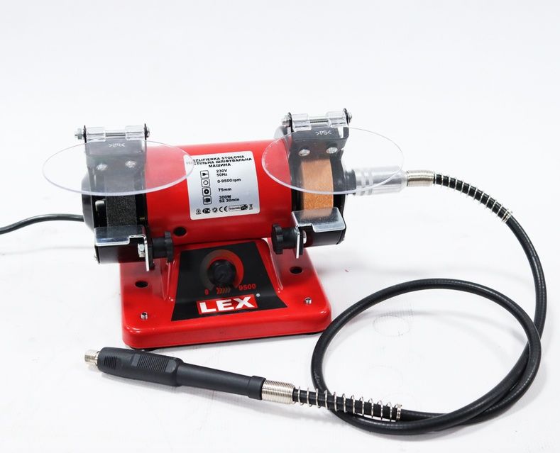 Точильно-гравіювальний верстат 300 Вт + гнучкий вал LEX LXBG 75-3