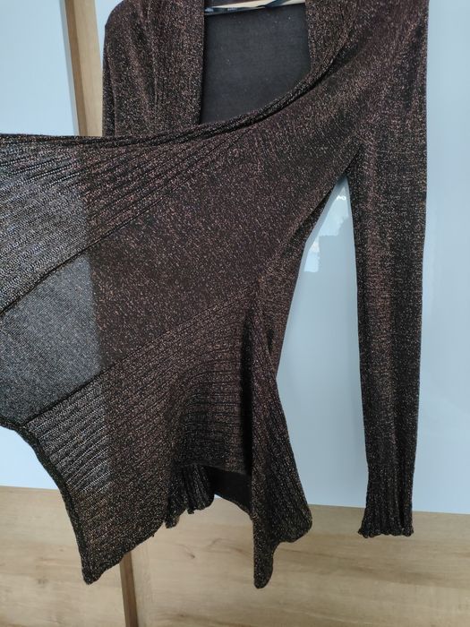 Kardigan narzutka brązowo złota rozmiar 40/42