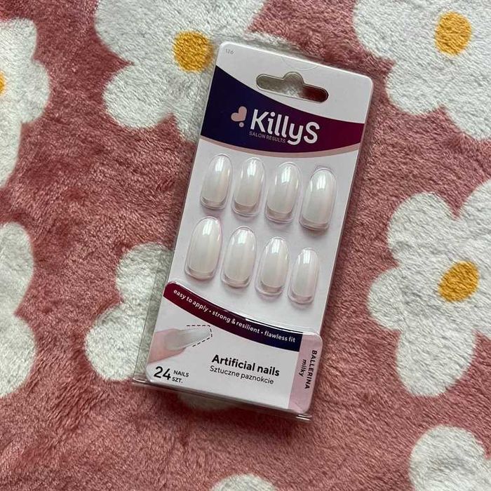 killys milky sztuczne paznokcie zestaw 24 szt tipsy mleczne perłowe