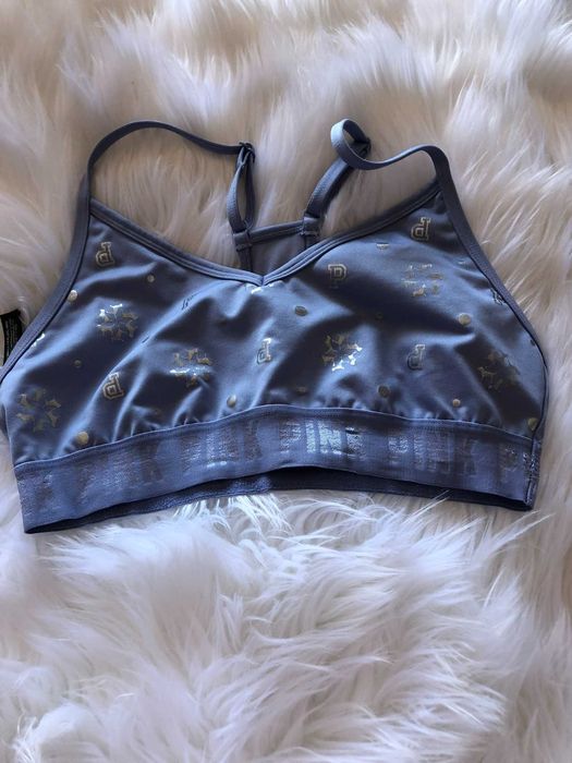 top de desporto pink victoria secret azul tamanho m