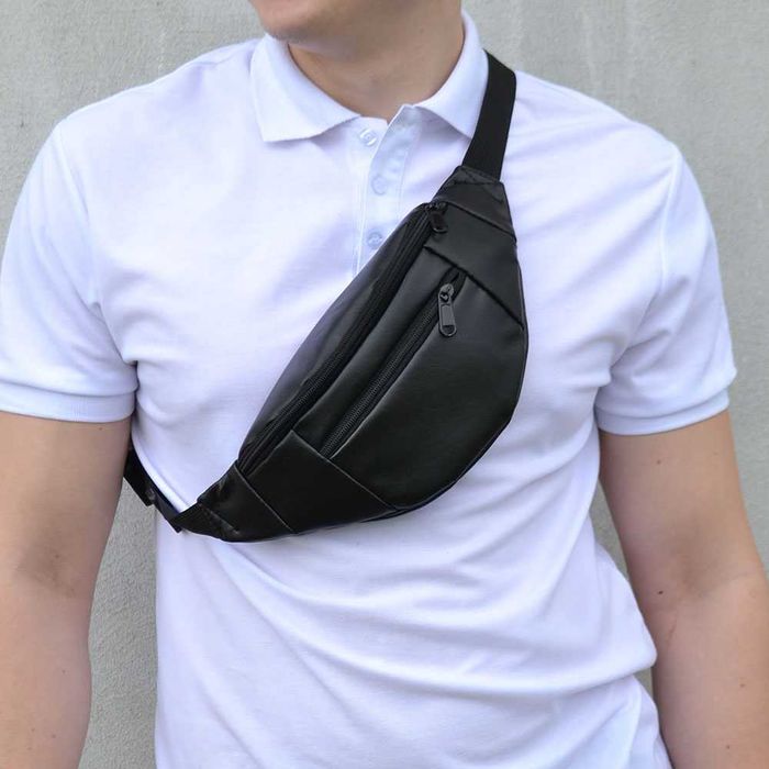 Бананка з якісної еко-шкіри, сумка через плече чоловіча жіноча на пояс