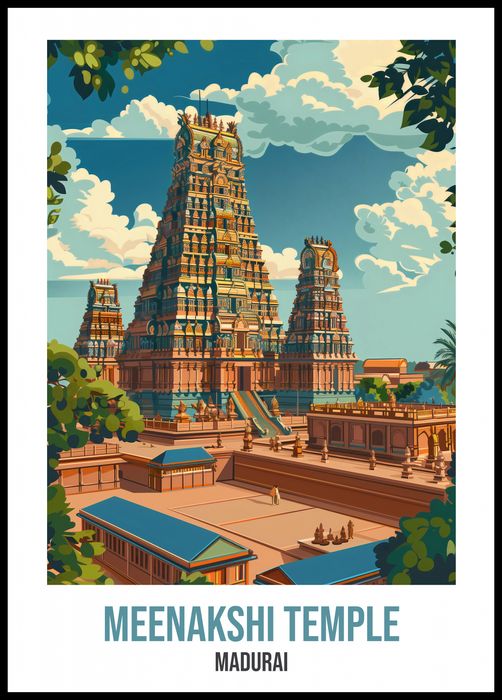 Plakat 64x90cm Meenakshi Temple, Madurai