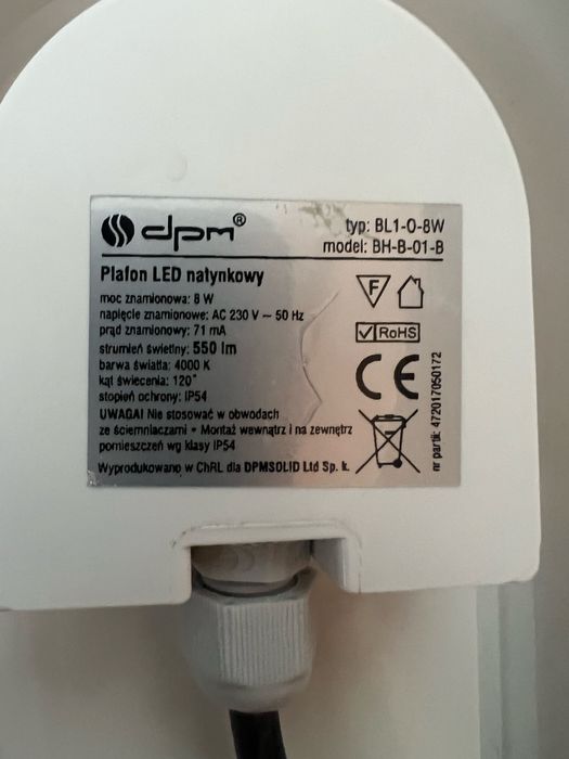Lampa sufitowa, plafon biały