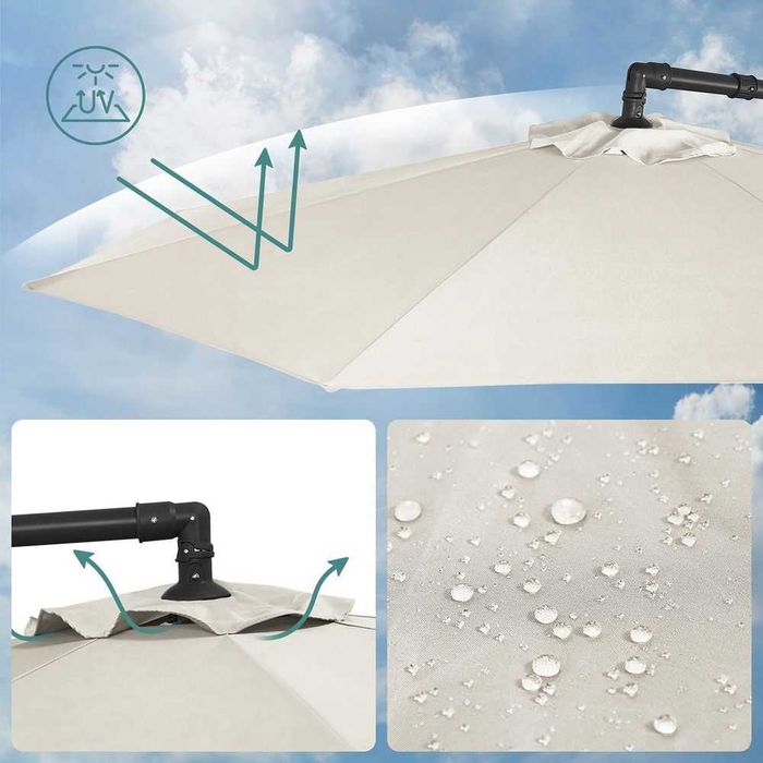 Parasol ogrodowy / składany / śr.300cm / ochrona UV / SONGMICS / W1135!