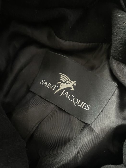 Płaszcz damski wełna kaszmir Saint Jacques 44 XXL czarny
