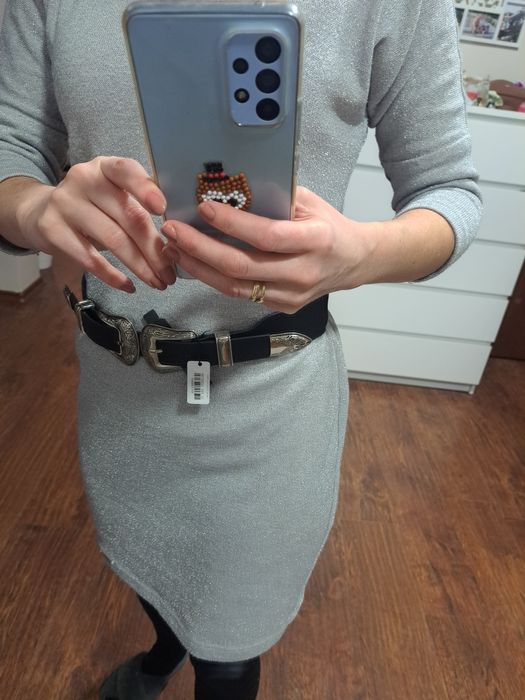 Pasek ozdobny z dwoma klamrami