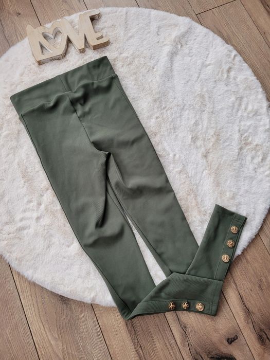 Leginsy prążek Lady drama khaki 1