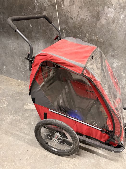 Reboque para bicicleta de duas crianças