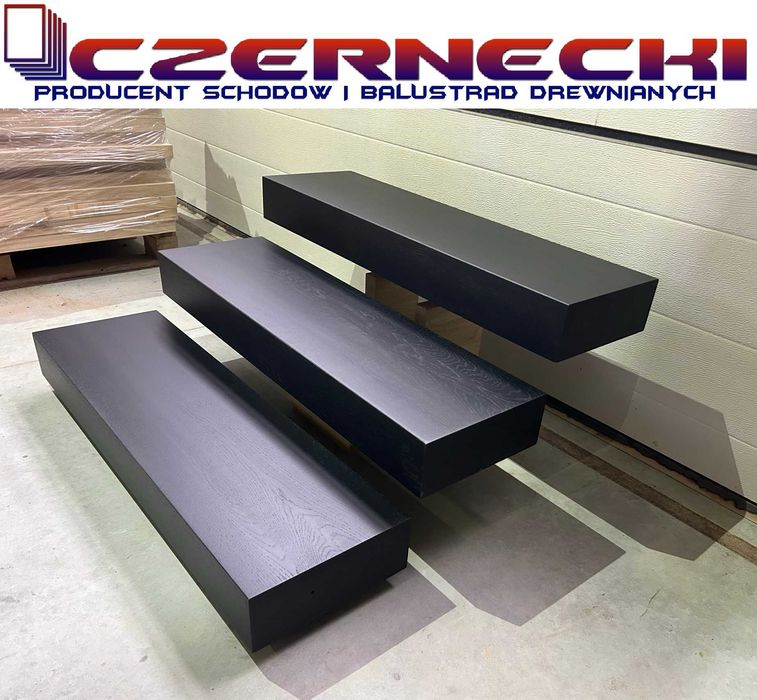 Stopnie półkowe dębowe / Schody wspornikowe dąb lakierowane