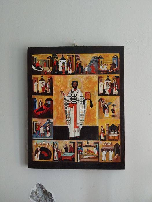 Ikona tradycyjna święty Mikołaj z Miry 38x30cm