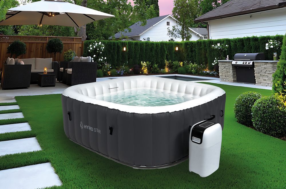 HYDRO STAR spa ogrodowe jacuzzi basen MALAGA SZARY kwadratowy