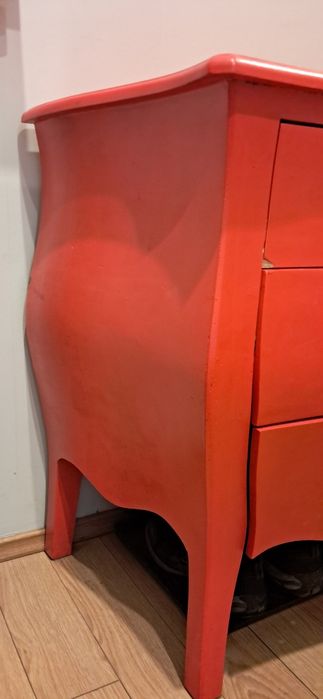 komoda rokoko w styl ludwikowski czerwona komoda glamour brzuchata