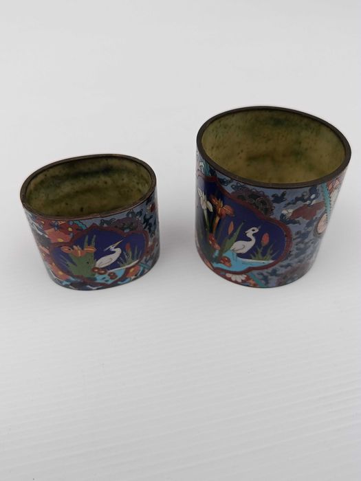 Lava Pincéis esmalte cloisonné Japão Séc XIX 8,7 cm