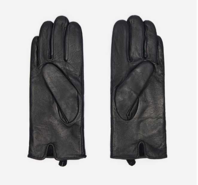 Кожаные женские перчатки черные