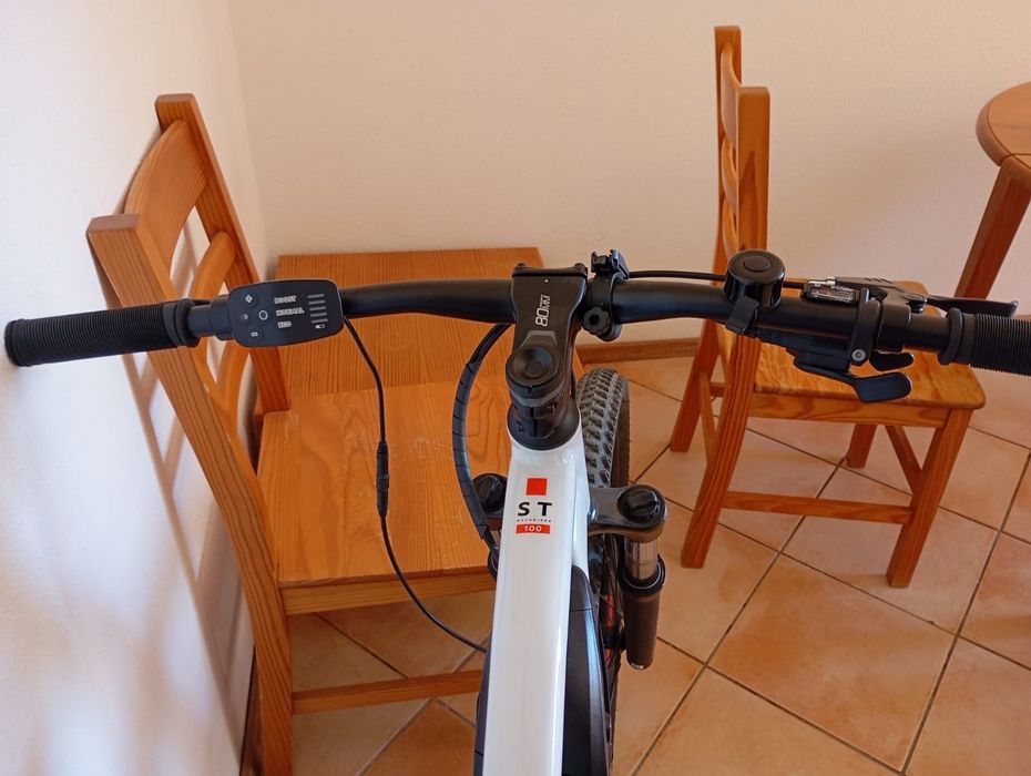 BTT ELÉTRICA SEMIRRÍGIDA 27'5" E-ST 100 branco/ vermelho