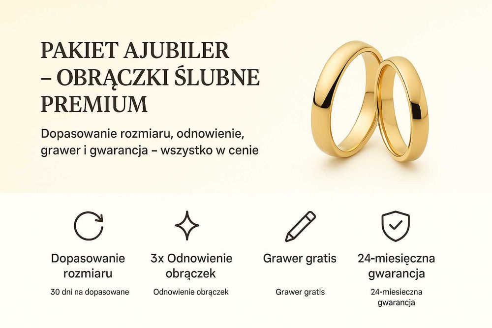 Obrączki 4mm półokrągłe 585 p Grawer GRATIS