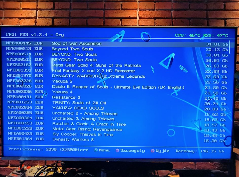 Przerobiona Playstation 3 Slim 4K PRO MOD HFW 4 92 HEN  zestaw