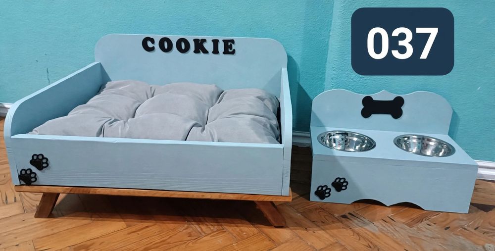 Conjunto cama e comedouro