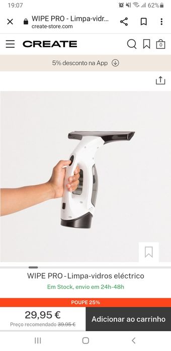 Maquina eléctrica limpa vidros Create