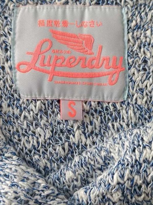 Sweter Damski Superdry S | Ażurowy Melanż Błękit | Bawełna