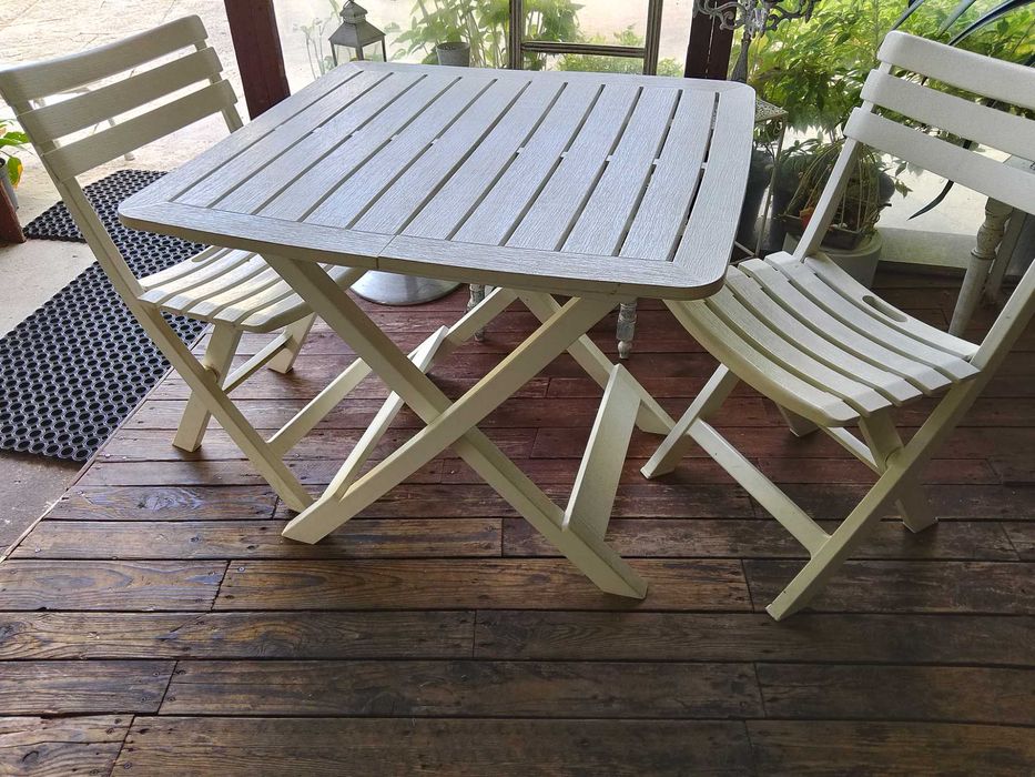 komplet ogrodowy stół + 2 krzesła